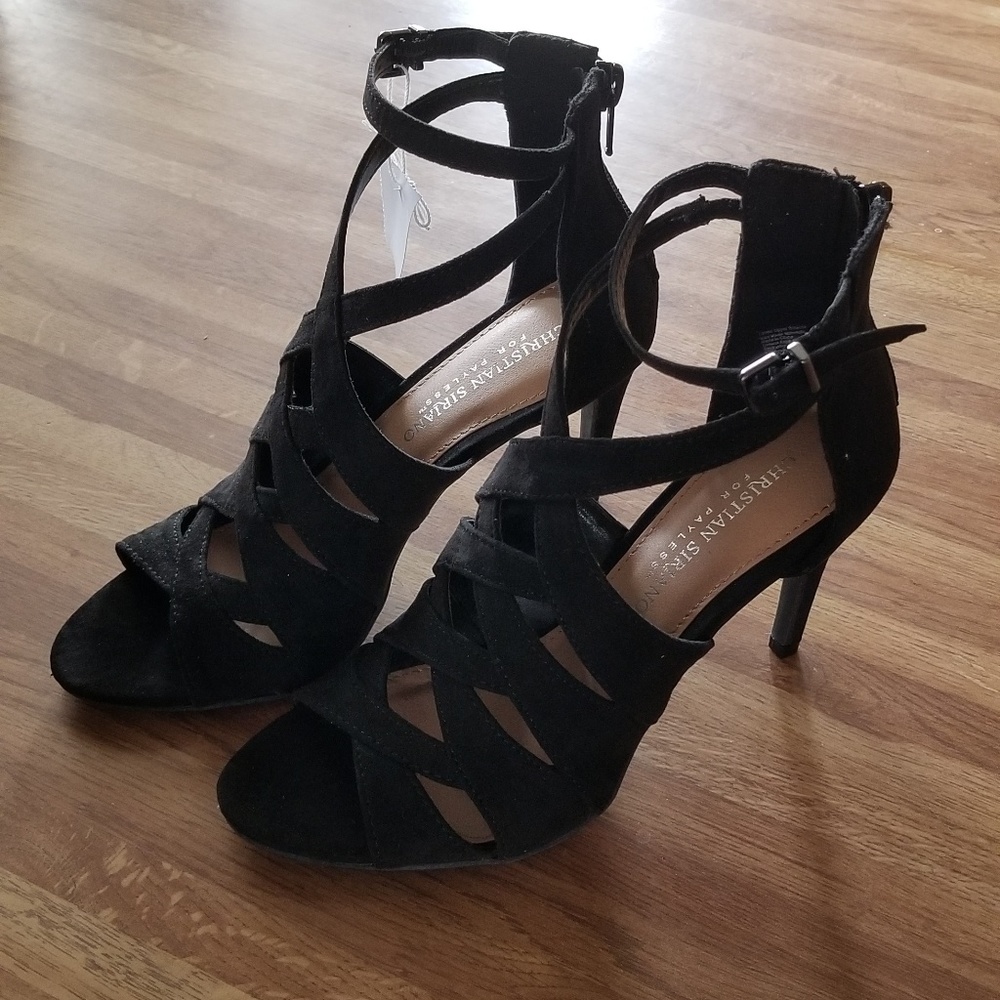 Black Ankle Straped Heels